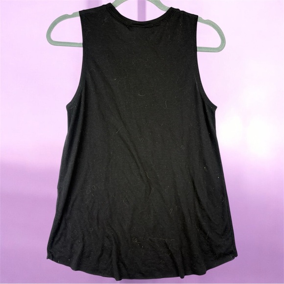 MODERN LUX Black Moon Graphic Sleeveless Top Criss Cross Front Small Punk Grunge - Picture 2 of 9